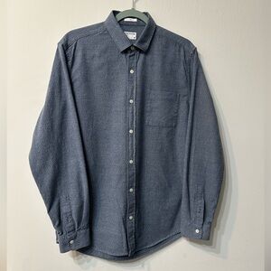 Frank And Oak Riley Blue Gray Twill Long Sleeve Button-Up Shirt Men’s Medium
